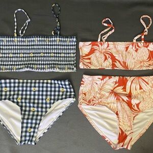 Floral and Gingham Bikini Set